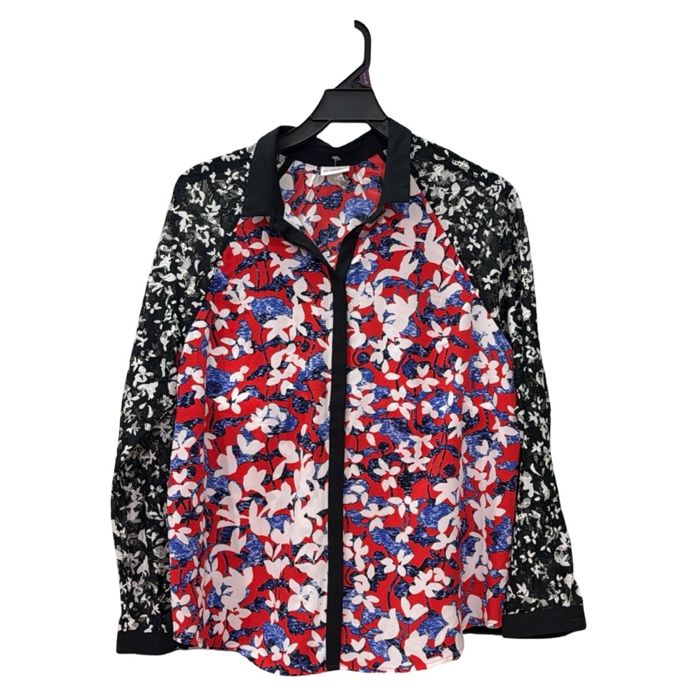 Peter Pilotto for Target Floral Print Long Sleeve Top EUC